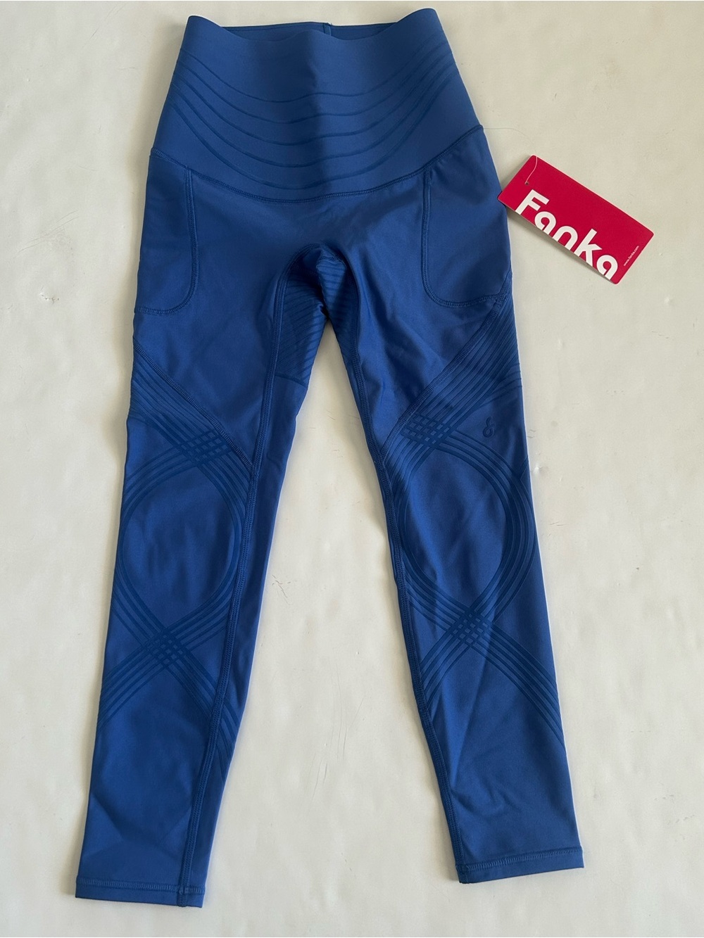 NWT Fanka Blue High-Waist Athletic Leggings Size 2